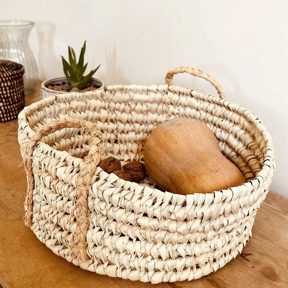 Panier - corbeille palmier avec anses D30cm