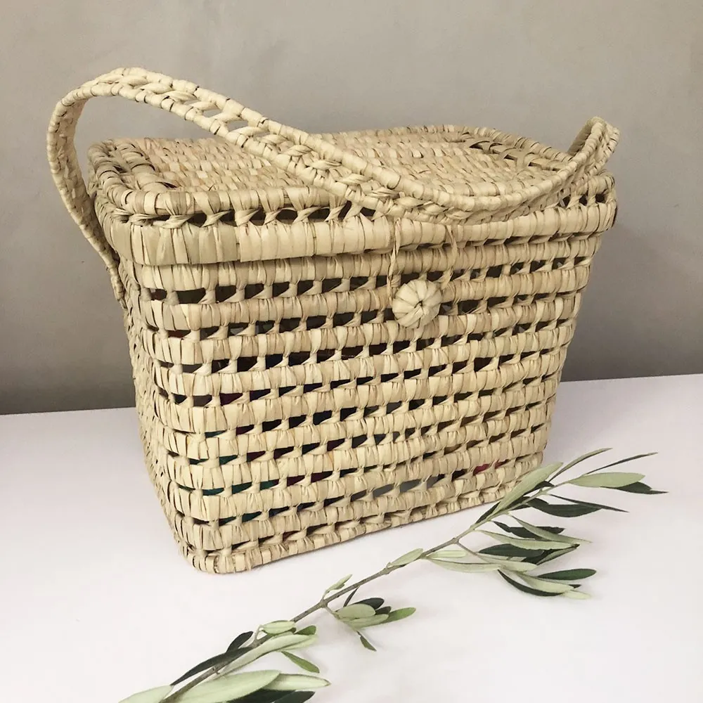 Panier rangement, malle ou valisette pic-nic en Palmier