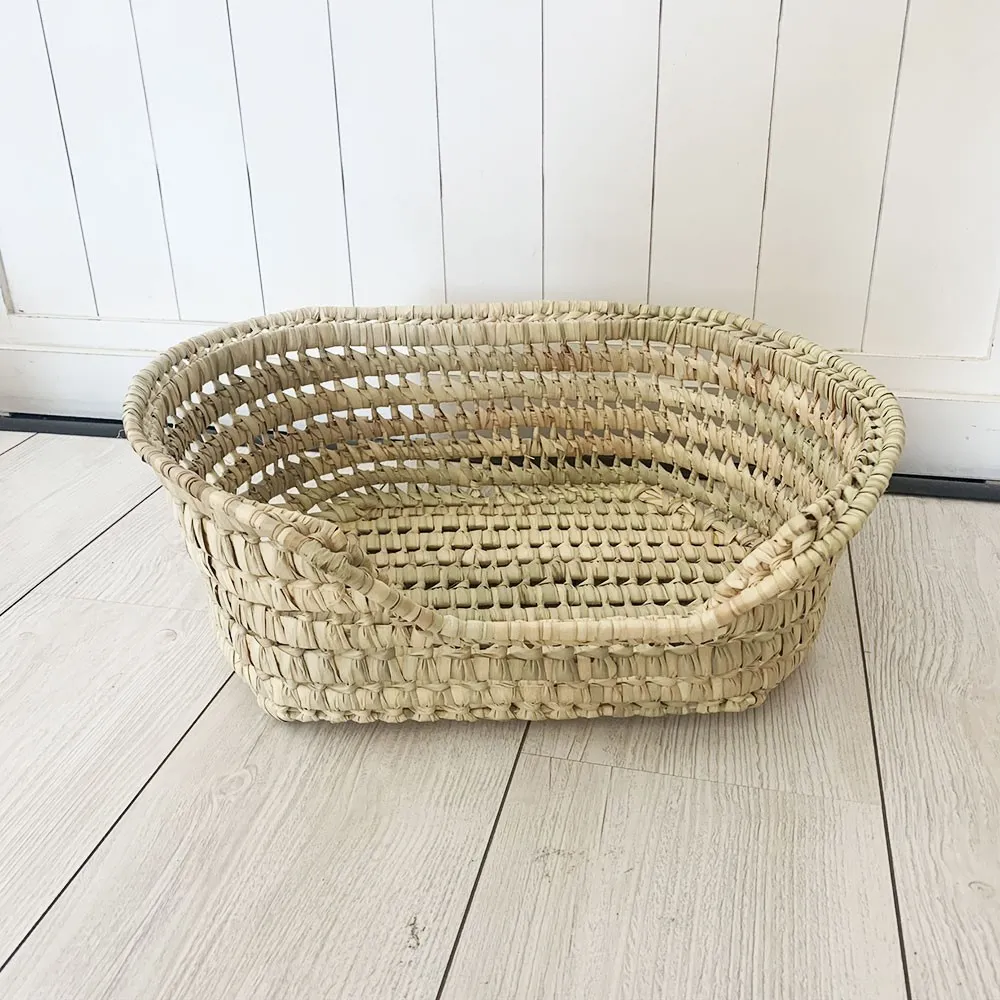 Panier pour animal fait main en fibre de palmier 45cm