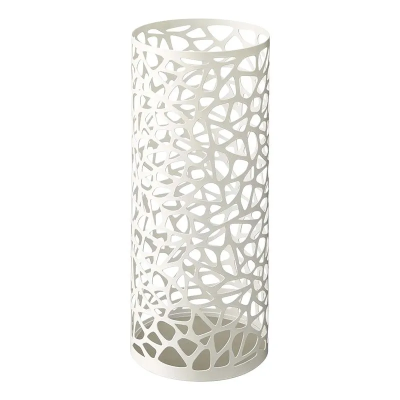 Porte-parapluie en acier blanc, Ø 19 x 46,5 cm | Nid