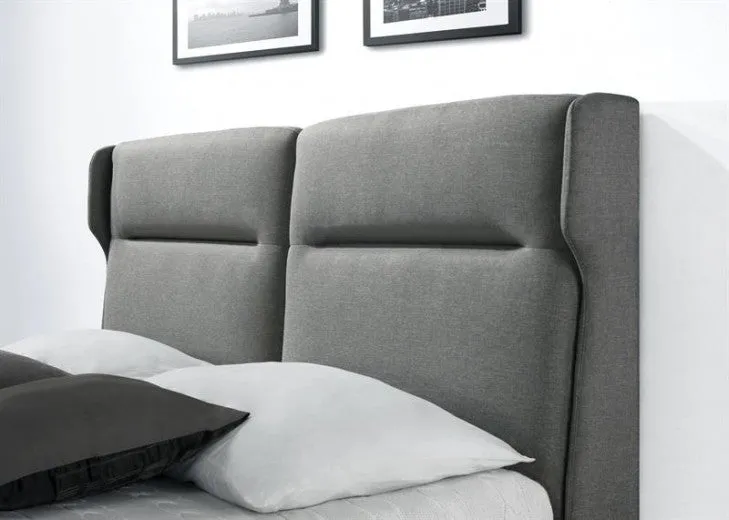 Lit recouvert de tissu Santino Gris