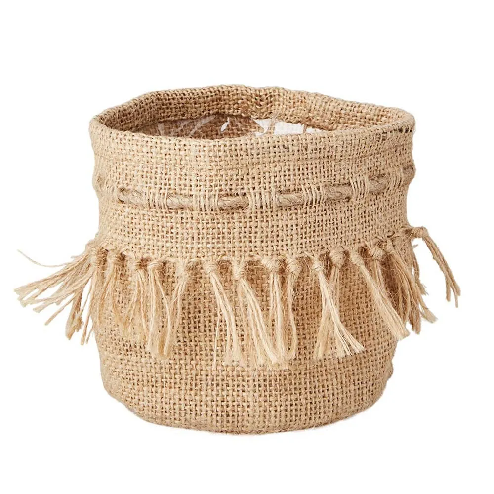 Petit Panier souple "Kayna" en corde Naturelle intérieur plastique