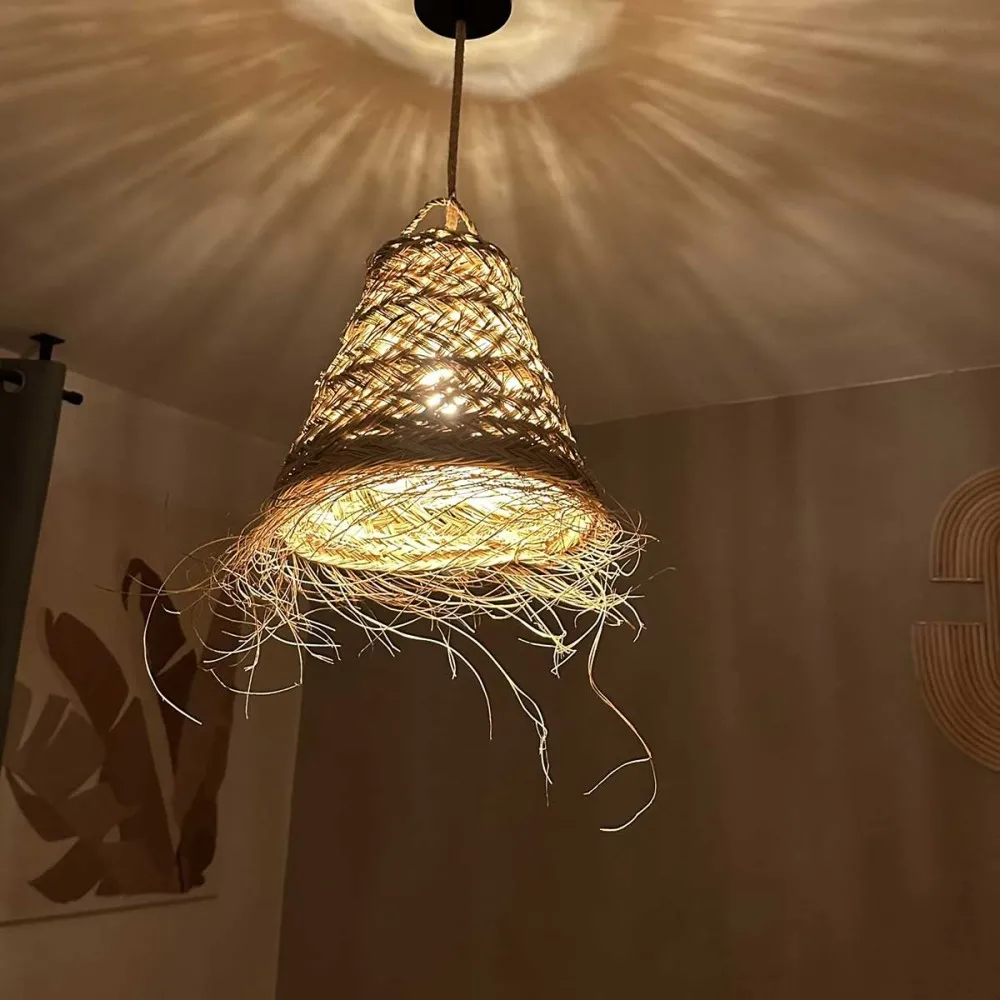 Abat jour pour Lampe taille S Marocaine Doum tressée
