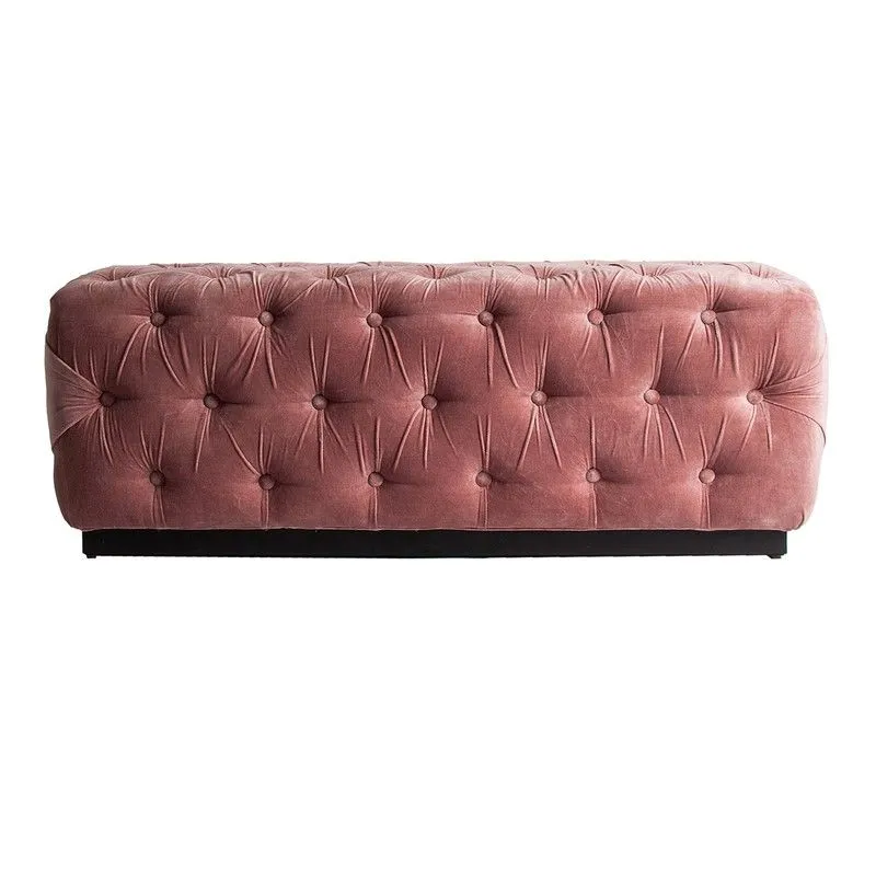 Tardiano Pied de Lit en Bois de Manguier Rose, 130 x 50 x 47 cm