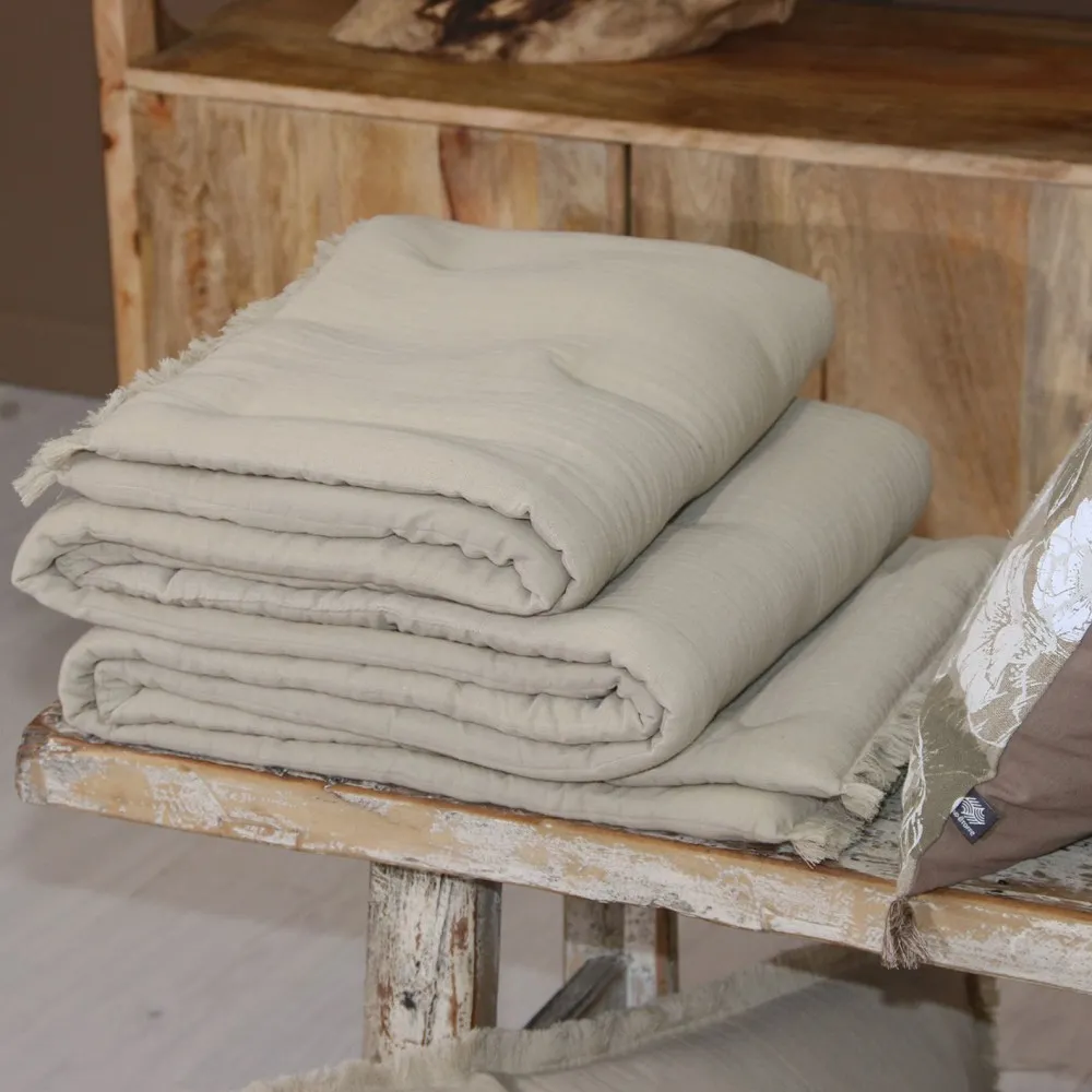 Plaid ou couvre-lit en gaze de coton naturel 130*170cm