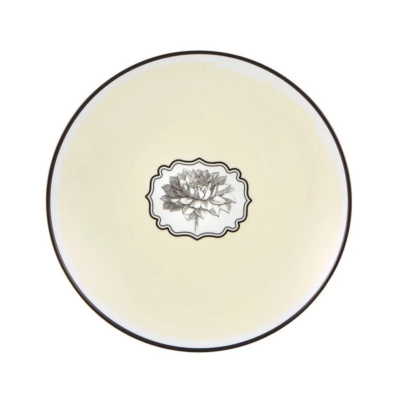 Assiette à dessert en porcelaine jaune, Ø 23,1 x 2,9 cm | Défilé des herbiers