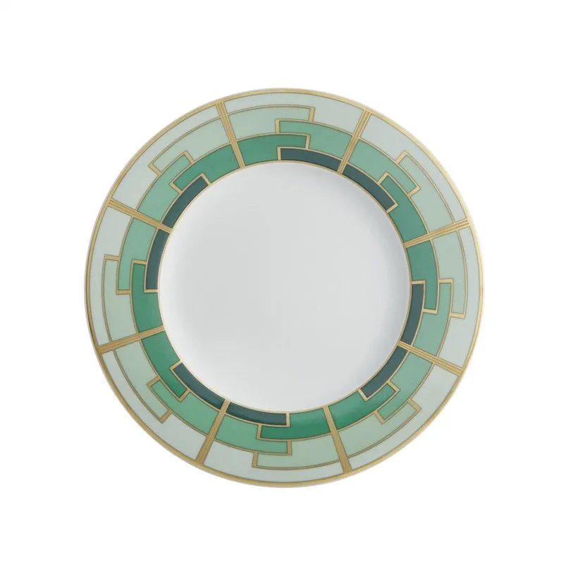 Assiette à dessert en porcelaine multicolore, Ø 22,8 x 1,7 cm | émeraude