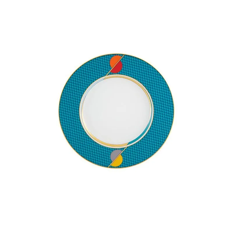 Assiette à dessert en porcelaine multicolore, Ø 22,8 x 1,7 cm | Futurisme