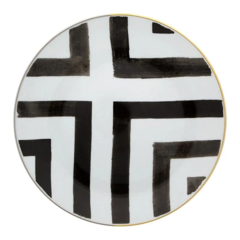 Assiette à dessert en porcelaine multicolore, Ø 23,1 x 2,9 cm | Soleil et ombre