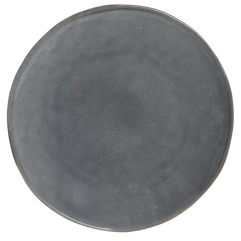 Assiette plate en grès gris, Ø 27,5 x 3,5 cm | Rugueux