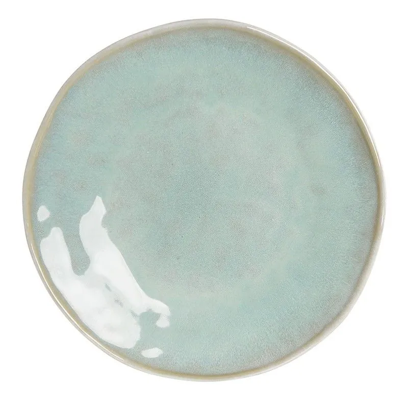 Assiette plate en grès turquoise, Ø 27,5 x 3,5 cm | Rugueux