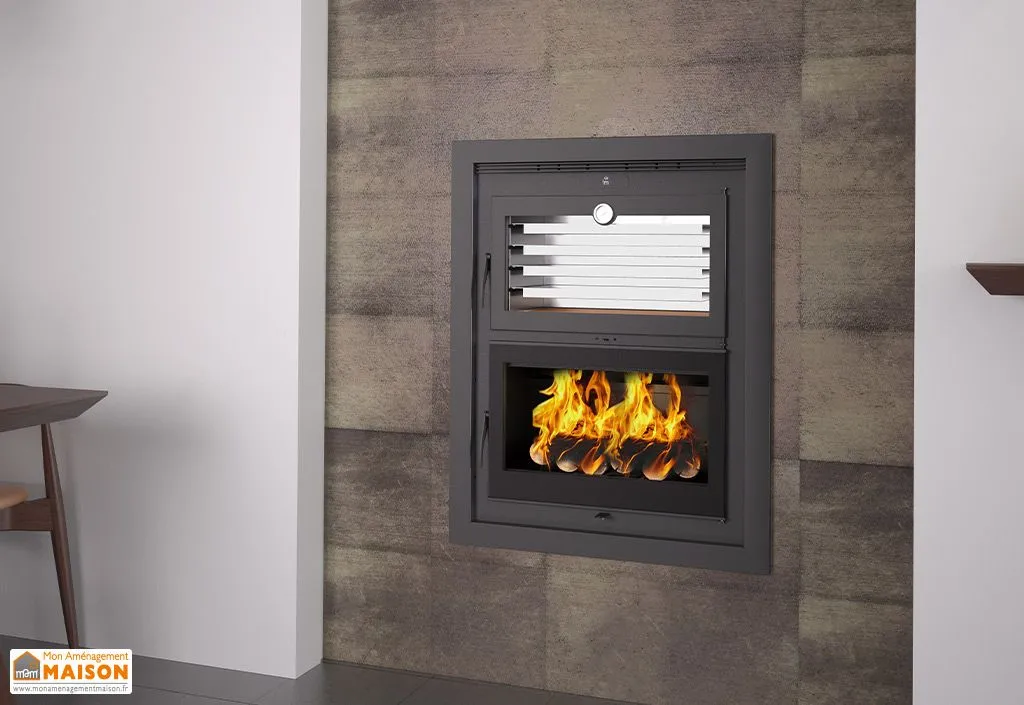 Poêle à bois encastrable double combustion avec four 11 kW – HLI-200