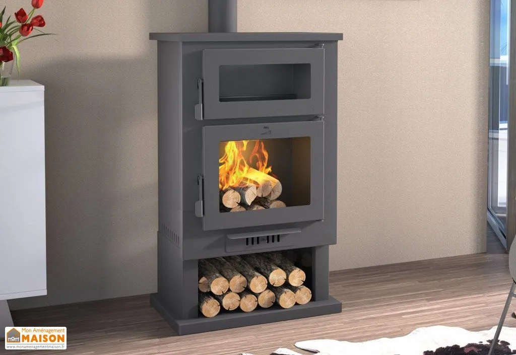 Cheminée poêle à bois + four + bûcher 11 kW CH-3