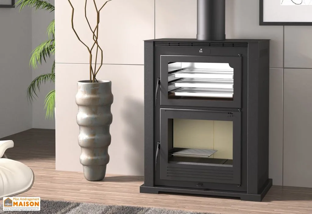 Poêle à bois double combustion avec four intégré 9,5 kW – HL-100