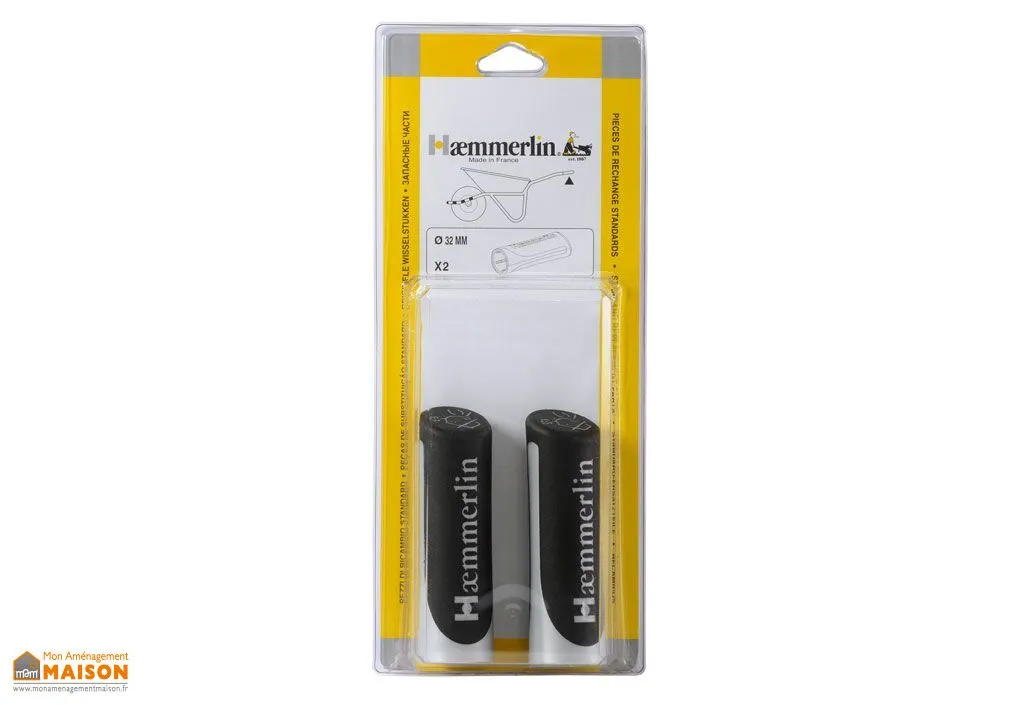 Paire de Poignées Bi-Matières Ø 32mm pour Brouette