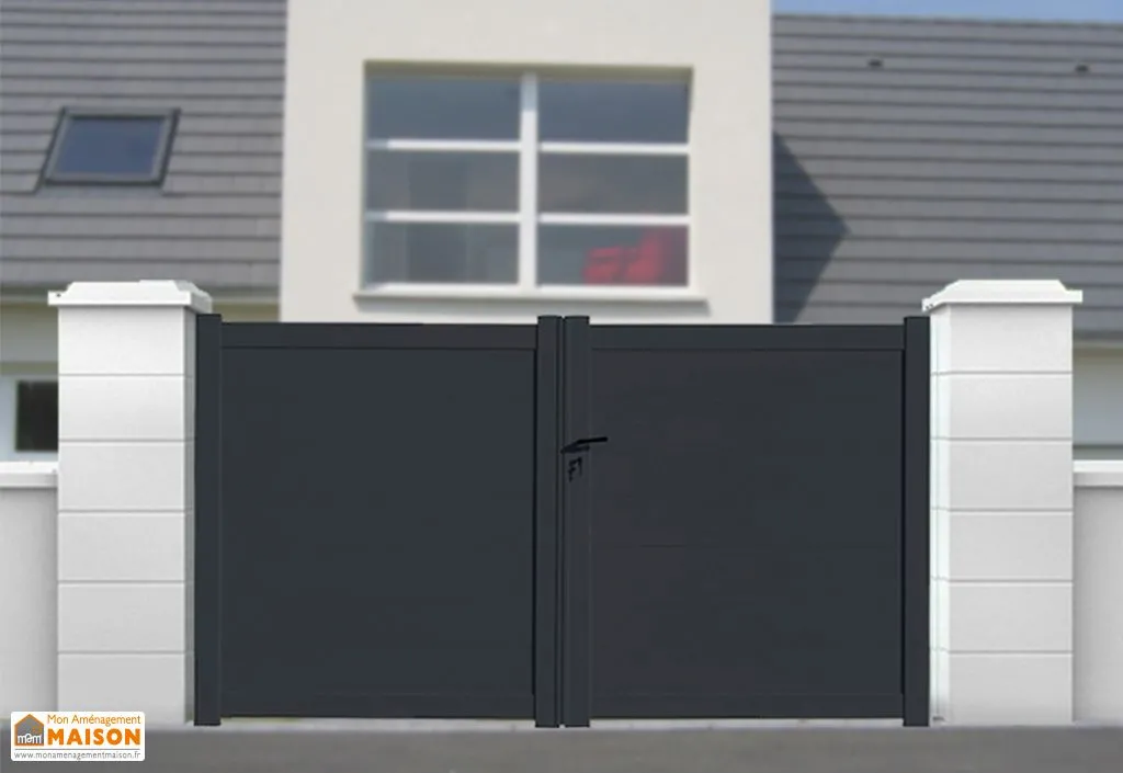 Portail battant aluminium 3 m manuel - plein