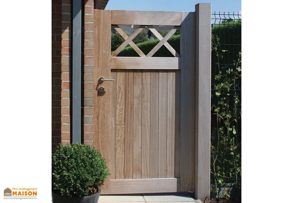 Portail Simple Battant en Iroko Granada – 100 x 180 cm