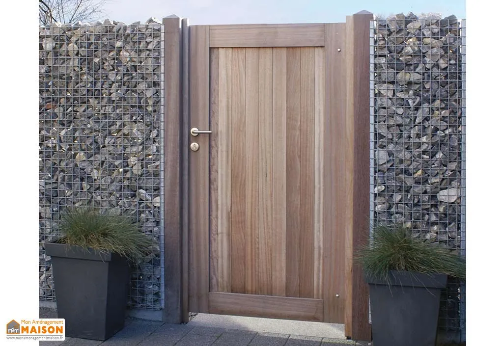 Portail Simple Battant en Iroko Oxford – 100 x 180 cm