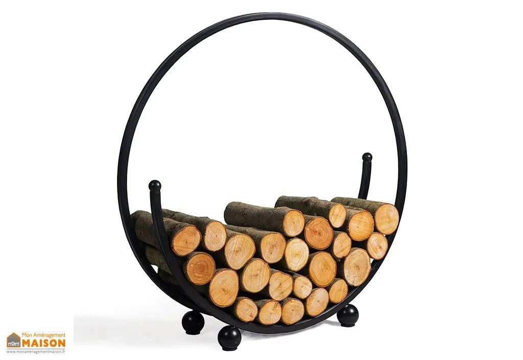 Porte-bûche d’intérieur circulaire en acier – Spiral
