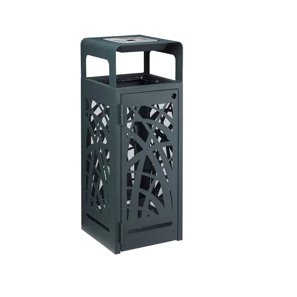 POUBELLE EXTERIEUR AVEC CENDRIER CYBEL Anthracite 110 Litres Rossignol