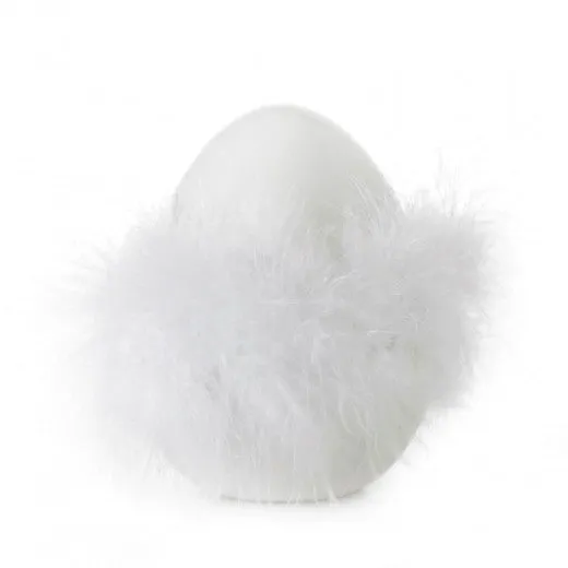 Décoration dolomite Cebal Egg Big Blanc, Ø9xH12 cm