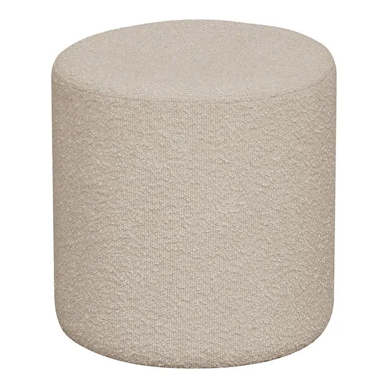Pouf en tissu bouclé beige, 34 x 34 x 36 cm | Ejby