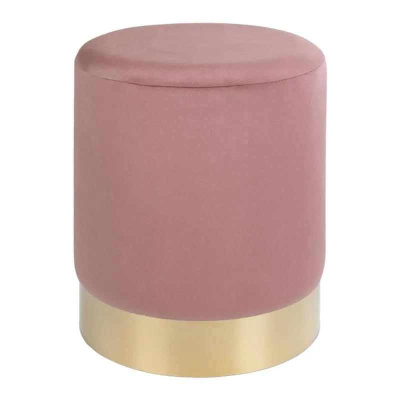 Pouf en velours rose, 34 x 34 x 43 cm | Gambie