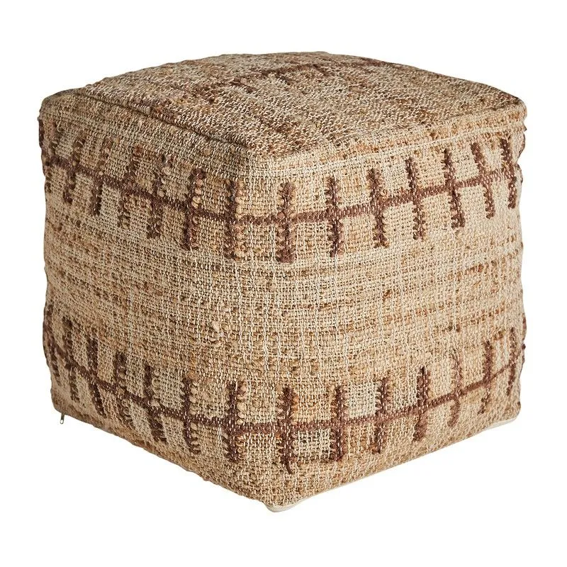 Bouffée en jute Mittet marron, 48 x 48 x 43 cm