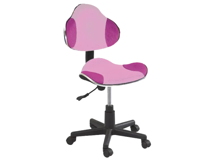Chaise de bureau pour enfants, tapissée de tissu Q-G2 Rose, l48xA41xH84-95 cm