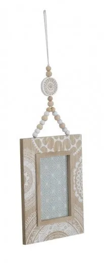 Cadre photo décoratif, en MDF naturel Cancun, 15 x 41 cm