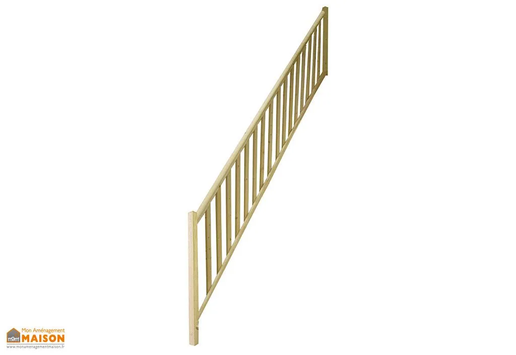 Rampe à Fuseaux en Sapin pour Escalier Droit Entaillé