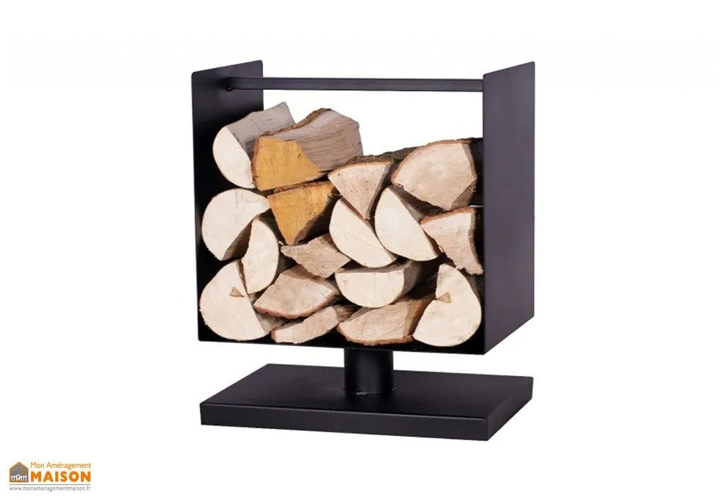 Range-Bûches en Acier Noir R134 45x30x60 cm