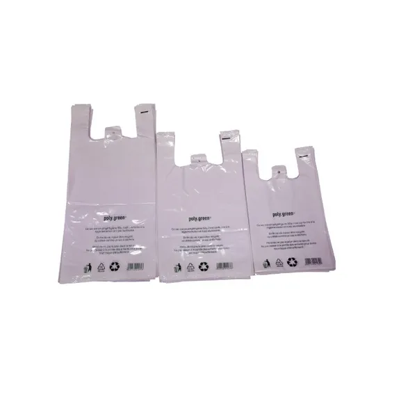 SAC PLASTIQUE BRETELLE 50 microns BLANC Carton de 500
