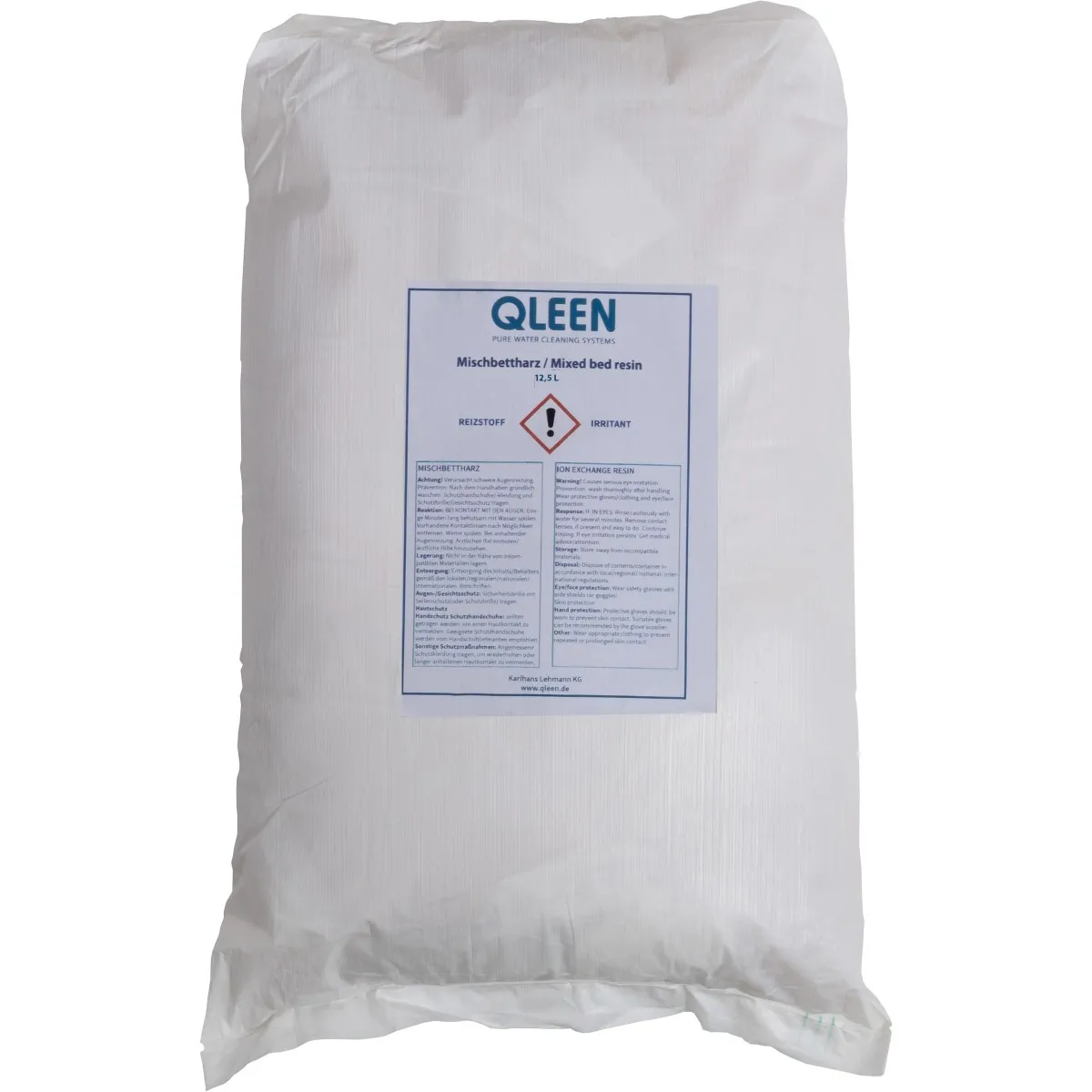 Résine haute filtration en sac de 12,5L QLEEN eau pure