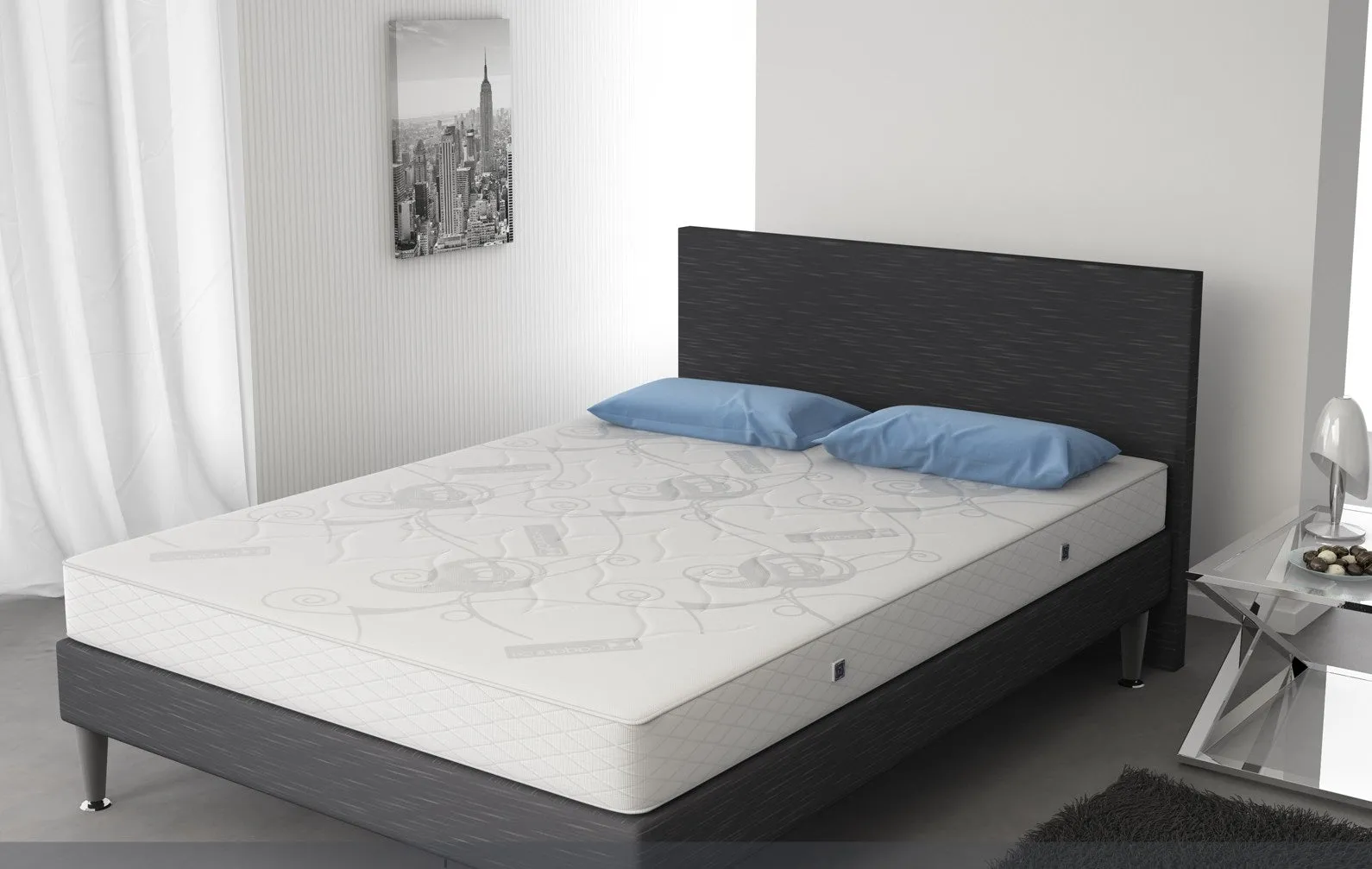Matelas Basic Vasco 7 Zone Latex 3 cm + Mousse HR 10 cm + Mémoire 4 cm