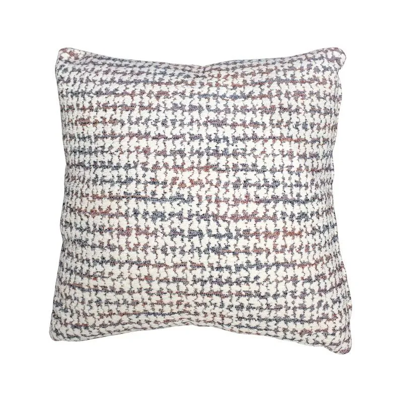 SALZBOURG | Housse de coussin à imprimé écru, rose, rouge et gris (45 x 45 cm)