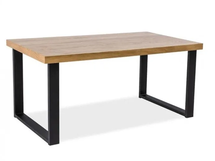 Table basse, placage et métal Umberto B Chêne / Noir, L110xl60xH50 cm