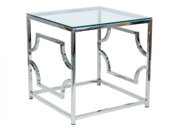 Table basse métal et verre Versace B Chrome, L55xl55xH55 cm