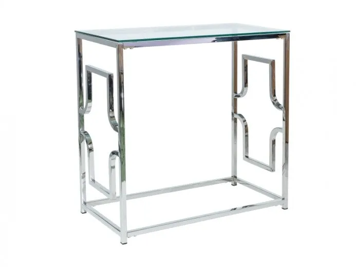 Console métal et verre Versace C Chrome, l80xA40xH78 cm