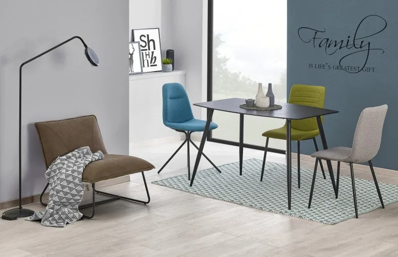 Chaise rembourrée en tissu, avec pieds en métal K251 Gris, l42xA55xH88 cm