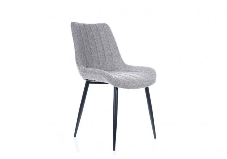 Chaise rembourrée avec tissu et pieds en métal Zoom Gris / Noir, l52xA44xH86 cm