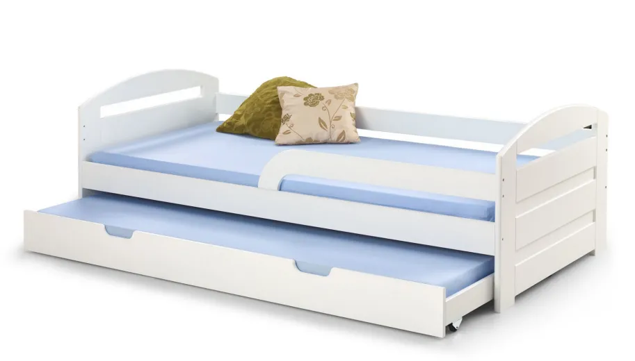 Lit en MDF avec tiroir, pour enfant Natalie 2 Blanc, 200 x 90 cm