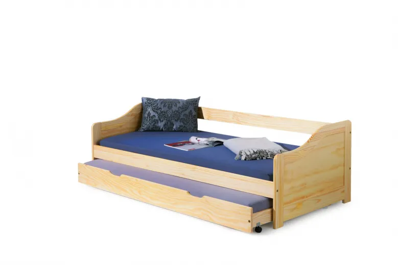 Lit superposé en bois de pin naturel Laura, 200 x 90 cm