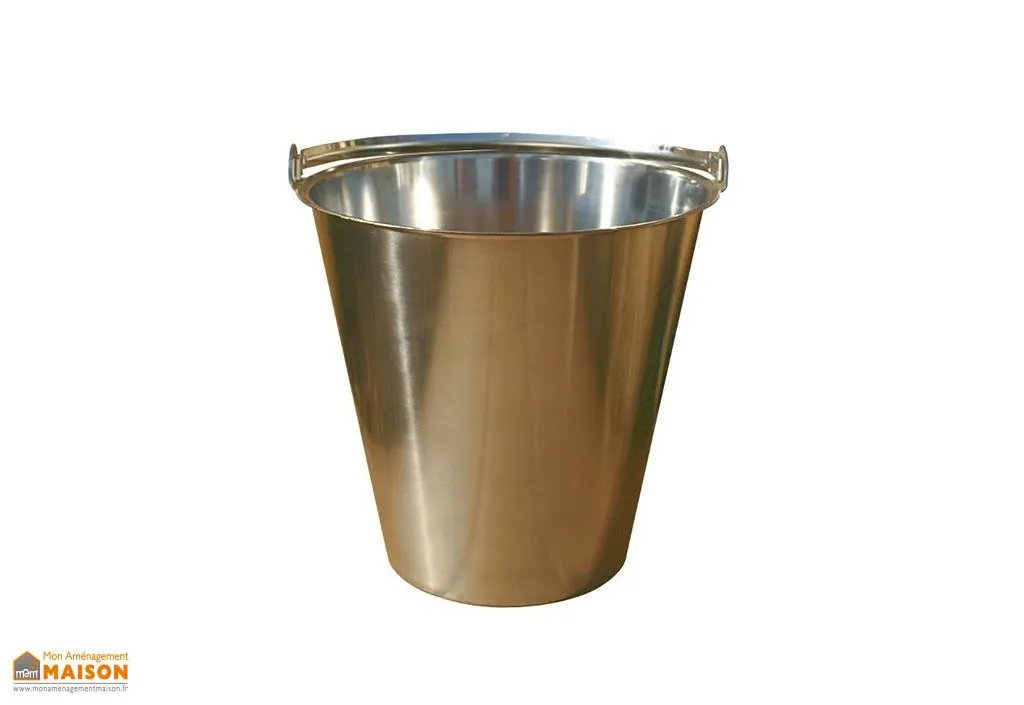 Seau en Acier Inoxydable pour Toilettes Sèches 15 L