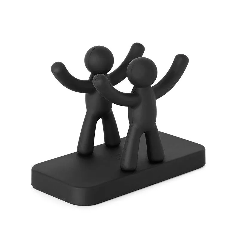 Porte-serviettes en ABS noir, 15 x 8 x 11 cm | Copain