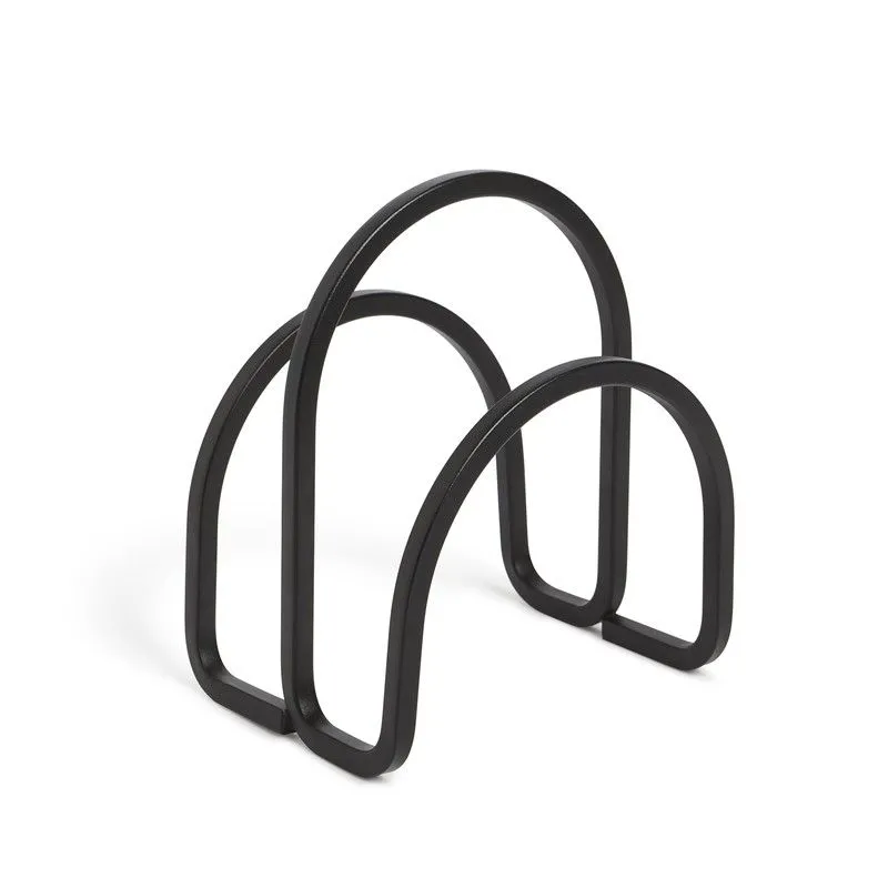 Porte-serviettes en fer noir, 12 x 10 x 15 cm | Écuyer