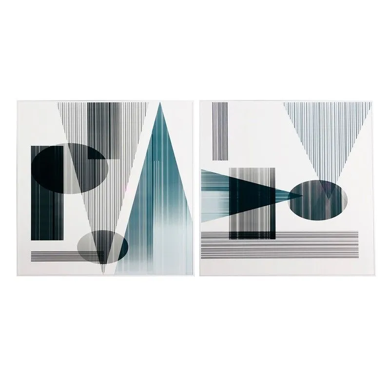 Lot de 2 cadres en bois multicolores, 80 x 5 x 80 cm | Melka