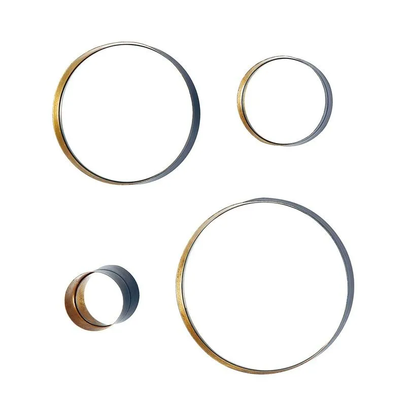 Set de 4 mirroirs en métal 30x8 cm