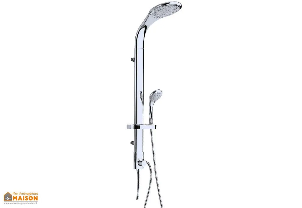 Set de Douche en Chrome Mat avec Tête de Douche 30x20cm et Douchette