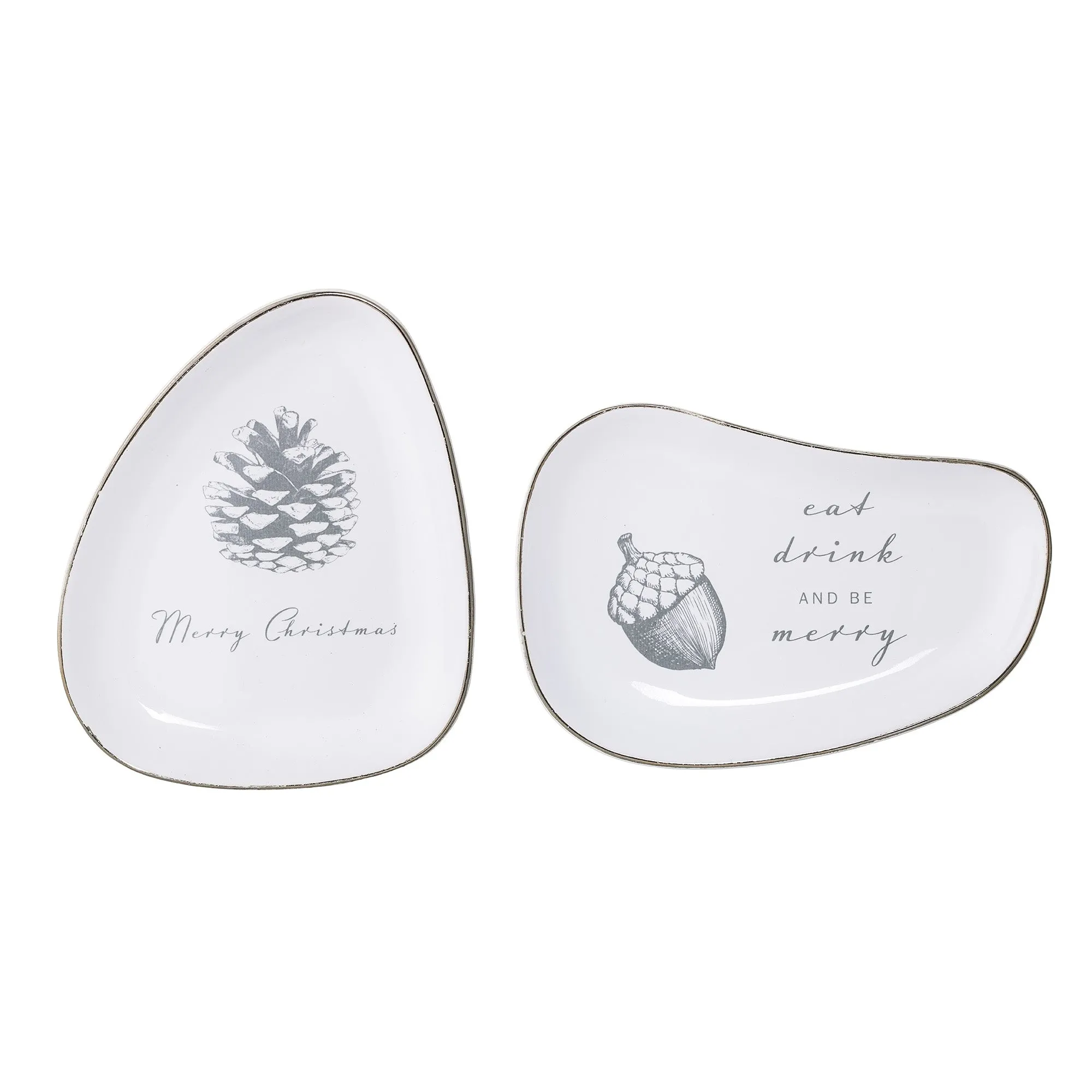 Lot de 2 assiettes en céramique, Frost Plate, Blanc